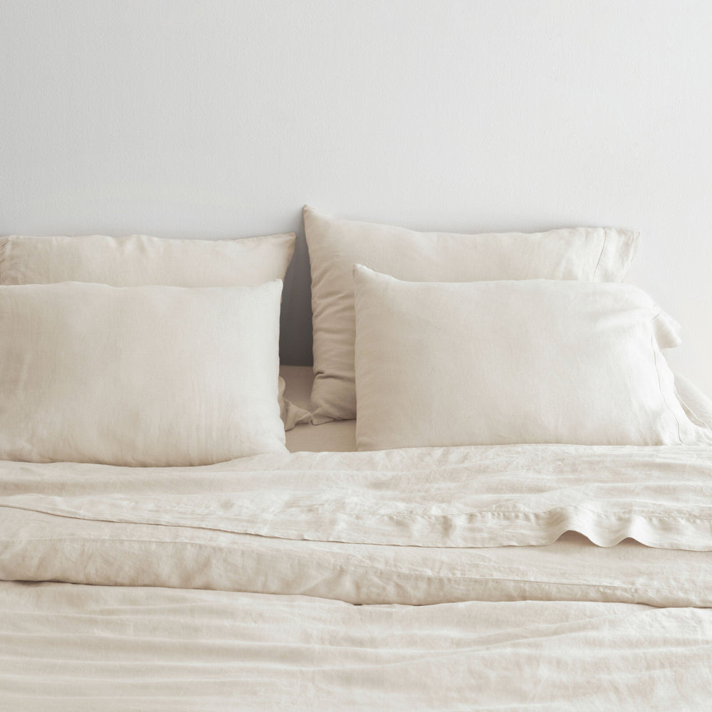 Stonewashed Linen Bed Bundle - Ivory