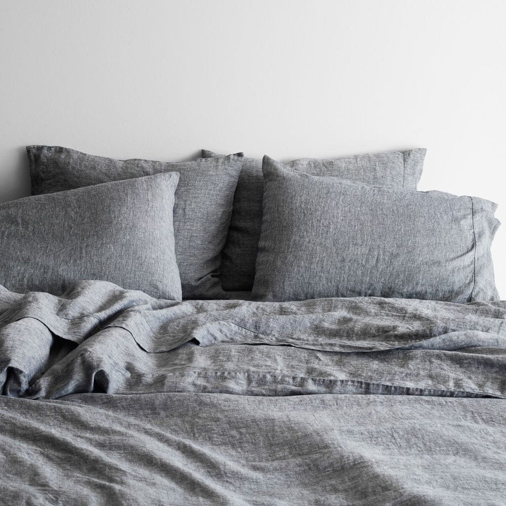 Stonewashed Linen Bed Bundle - Indigo Chambray